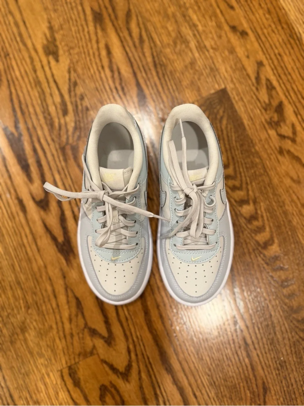 Nike Kids Force 1, Light Blue & White Low-Top Sneakers